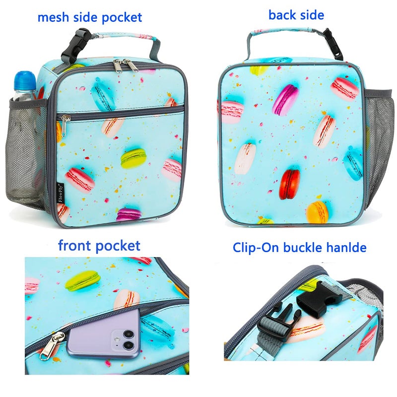 FlowFly Kids Lunch box Insulated Soft Bag Mini Cooler Back to School Thermal Meal Tote Kit for Girls, Boys, Biscuits - Image 4